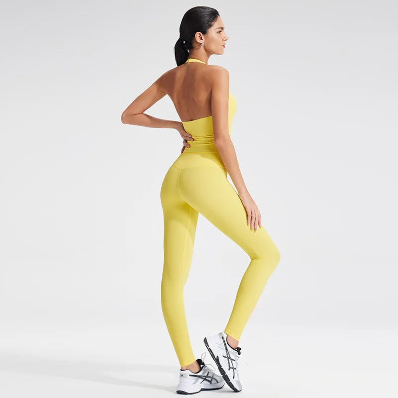 Halter Sports Bra High Waist Leggings/Shorts