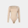 Women's Long Sleeve Bodysuits Slim Fit Legging Jumpsuit