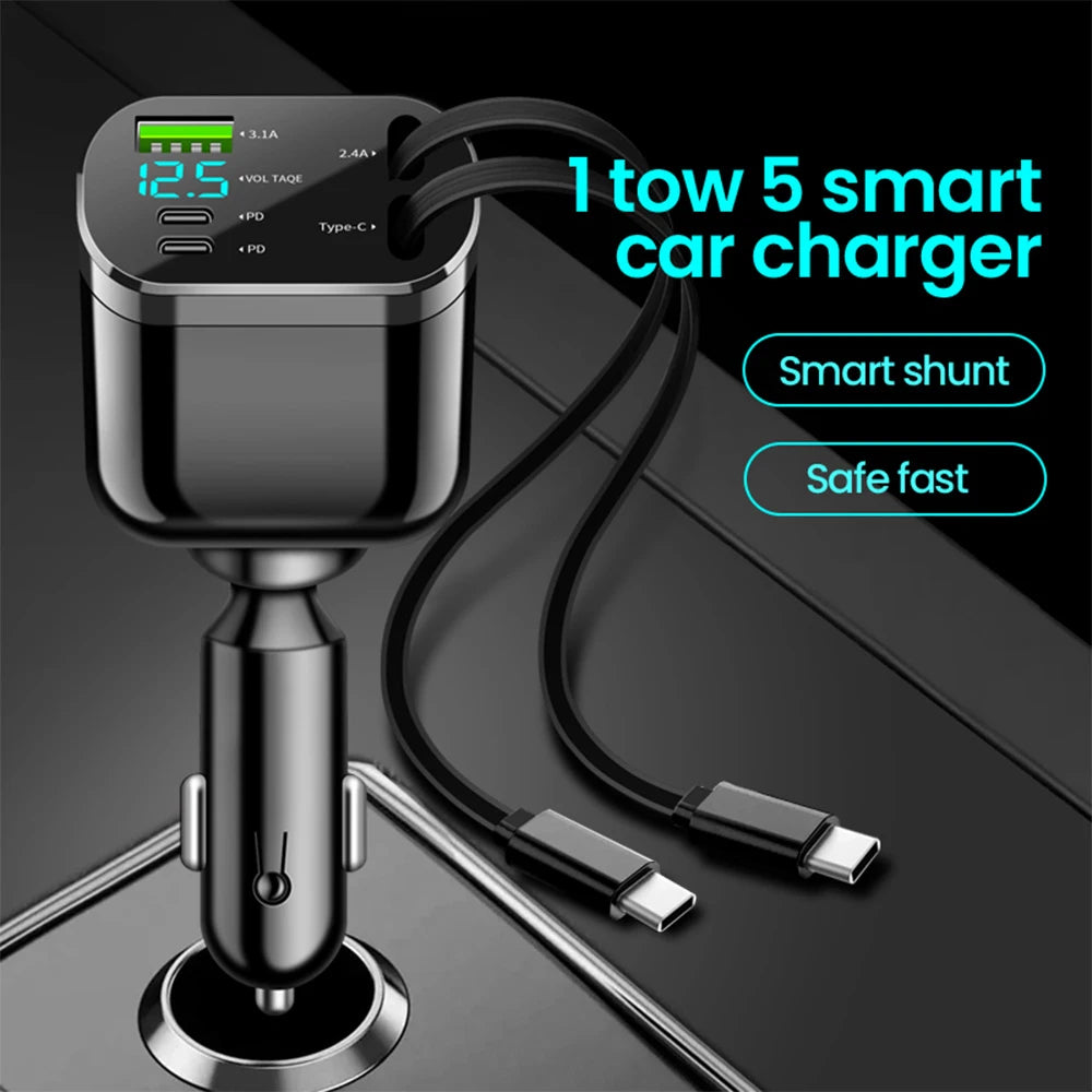 Retractable Car Charger Adaptor
