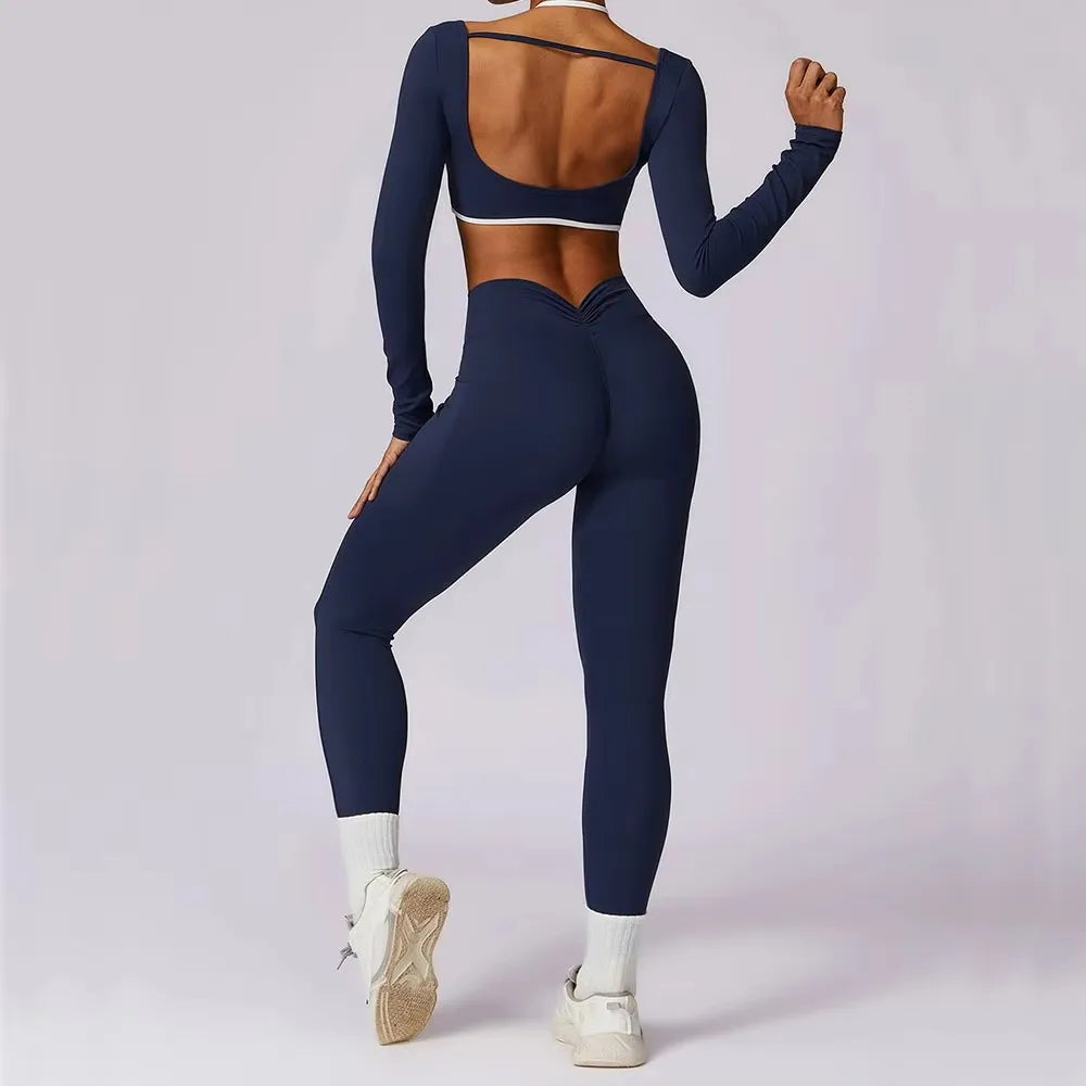 Yoga Set 2PCS Women Sportswear Push Up Workout Clothes Athletic Wear