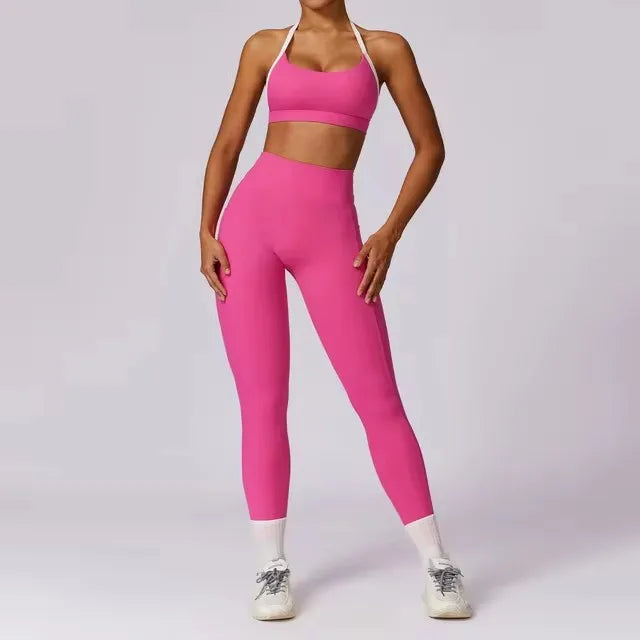 Yoga Set 2PCS Women Sportswear Push Up Workout Clothes Athletic Wear