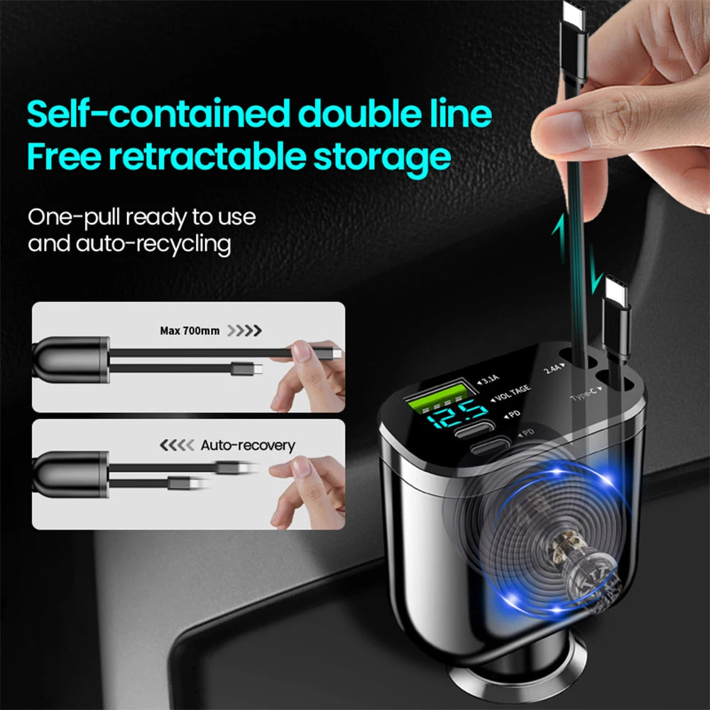 Retractable Car Charger Adaptor