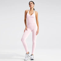 Halter Sports Bra High Waist Leggings/Shorts