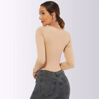 Women's  Long Sleeve Bodysuits Slim Fit Legging Jumpsuit