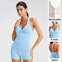 Halter Sports Bra High Waist Leggings/Shorts