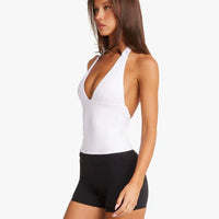 Tight Halterneck Vest Pilates Sports Yoga Long Workout Top Bra