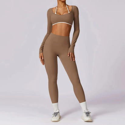 Yoga Set 2PCS Women Sportswear Push Up Workout Clothes Athletic Wear