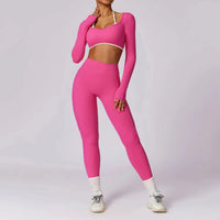 Yoga Set 2PCS Women Sportswear Push Up Workout Clothes Athletic Wear