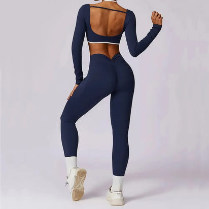 Yoga Set 2PCS Women Sportswear Push Up Workout Clothes Athletic Wear