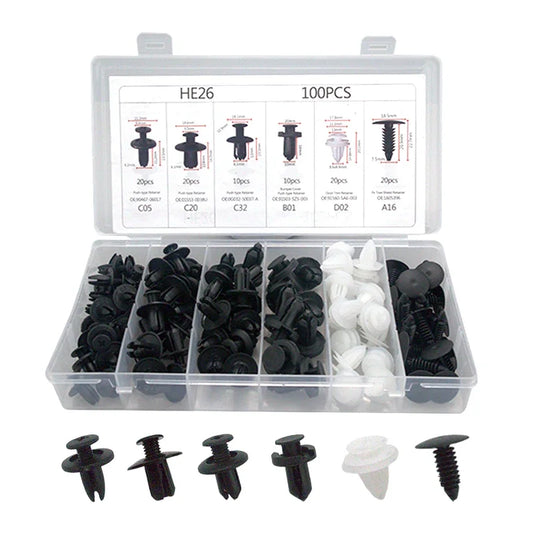 100pcs Auto Fastener Clip Kit